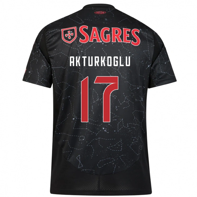Danxen Barn Kerem Aktürkoğlu #17 Svart Röd Bortatröja Matchtröjor 2024/25 Tröjor T-Tröja