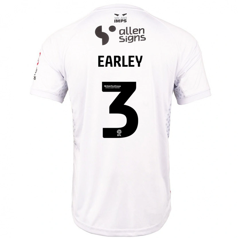 Danxen Barn Saxon Earley #3 Röd Vit Bortatröja Matchtröjor 2024/25 Tröjor T-Tröja