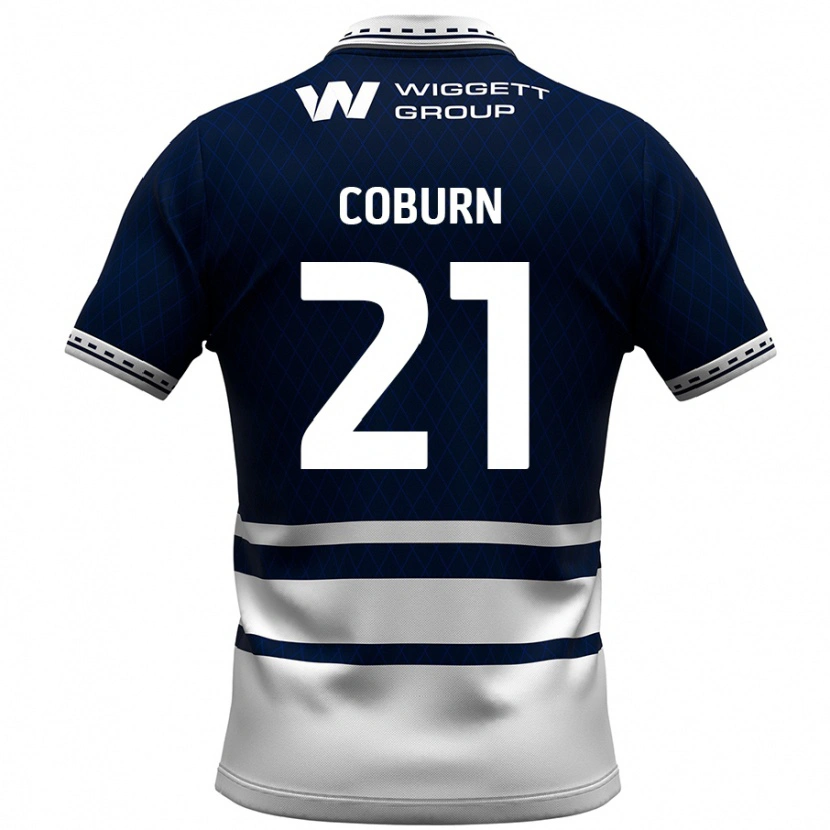 Danxen Barn Josh Coburn #21 Marinblå Vit Hemmatröja Matchtröjor 2024/25 Tröjor T-Tröja