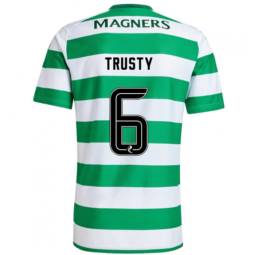 Danxen Barn Auston Trusty #6 Grön Vit Hemmatröja Matchtröjor 2024/25 Tröjor T-Tröja