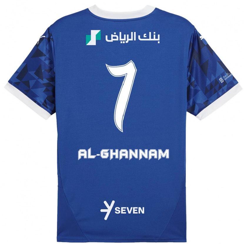 Danxen Barn Khalid Al-Ghannam #7 Mörkblå Vit Hemmatröja Matchtröjor 2024/25 Tröjor T-Tröja