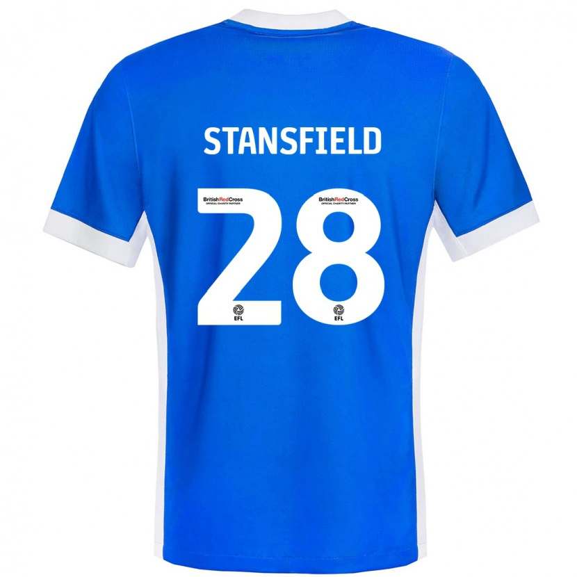Danxen Barn Jay Stansfield #28 Blå Vit Hemmatröja Matchtröjor 2024/25 Tröjor T-Tröja