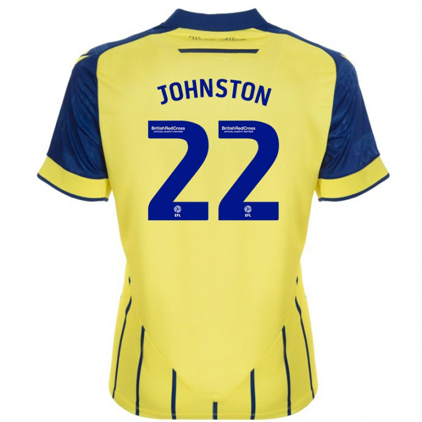 Danxen Barn Mikey Johnston #22 Gul Blå Bortatröja Matchtröjor 2024/25 Tröjor T-Tröja