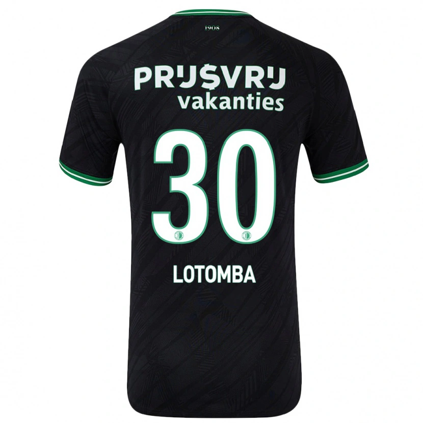 Danxen Barn Jordan Lotomba #30 Svart Grön Bortatröja Matchtröjor 2024/25 Tröjor T-Tröja