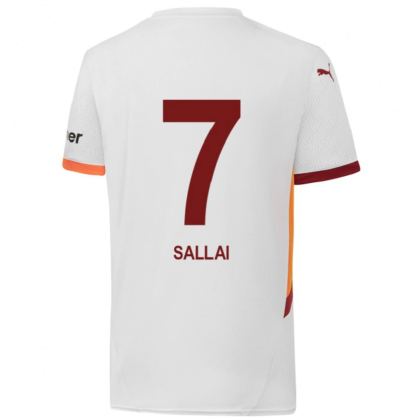 Danxen Barn Roland Sallai #7 Vit Gulröd Bortatröja Matchtröjor 2024/25 Tröjor T-Tröja