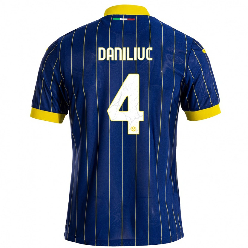 Danxen Barn Flavius Daniliuc #4 Blågul Hemmatröja Matchtröjor 2024/25 Tröjor T-Tröja