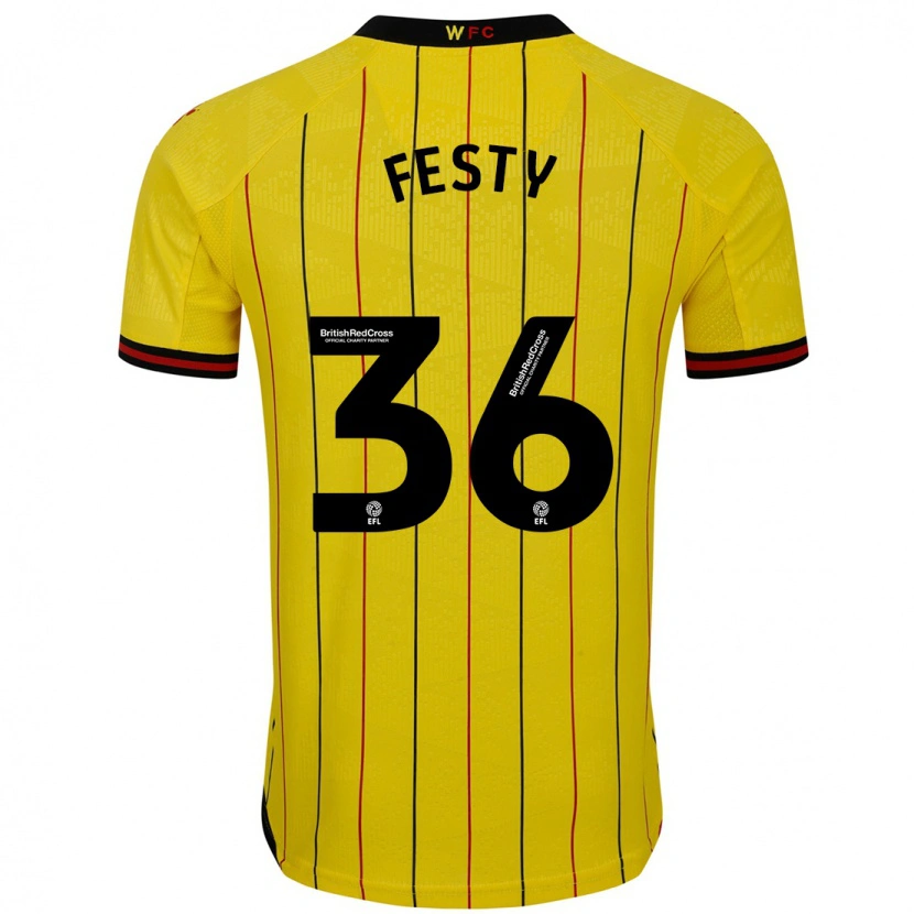 Danxen Barn Festy Ebosele #36 Gul Svart Hemmatröja Matchtröjor 2024/25 Tröjor T-Tröja