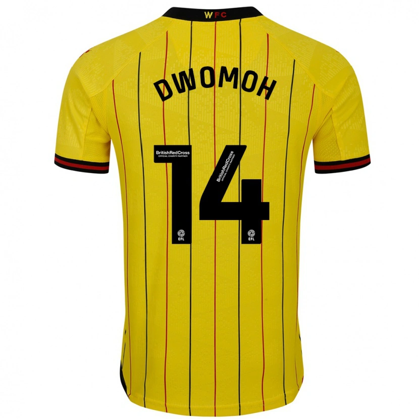 Danxen Barn Pierre Dwomoh #14 Gul Svart Hemmatröja Matchtröjor 2024/25 Tröjor T-Tröja
