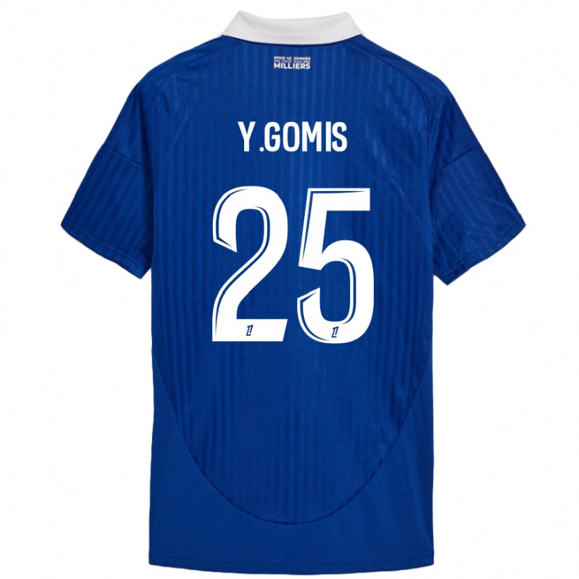 Danxen Barn Yoni Gomis #25 Blå Vit Hemmatröja Matchtröjor 2024/25 Tröjor T-Tröja