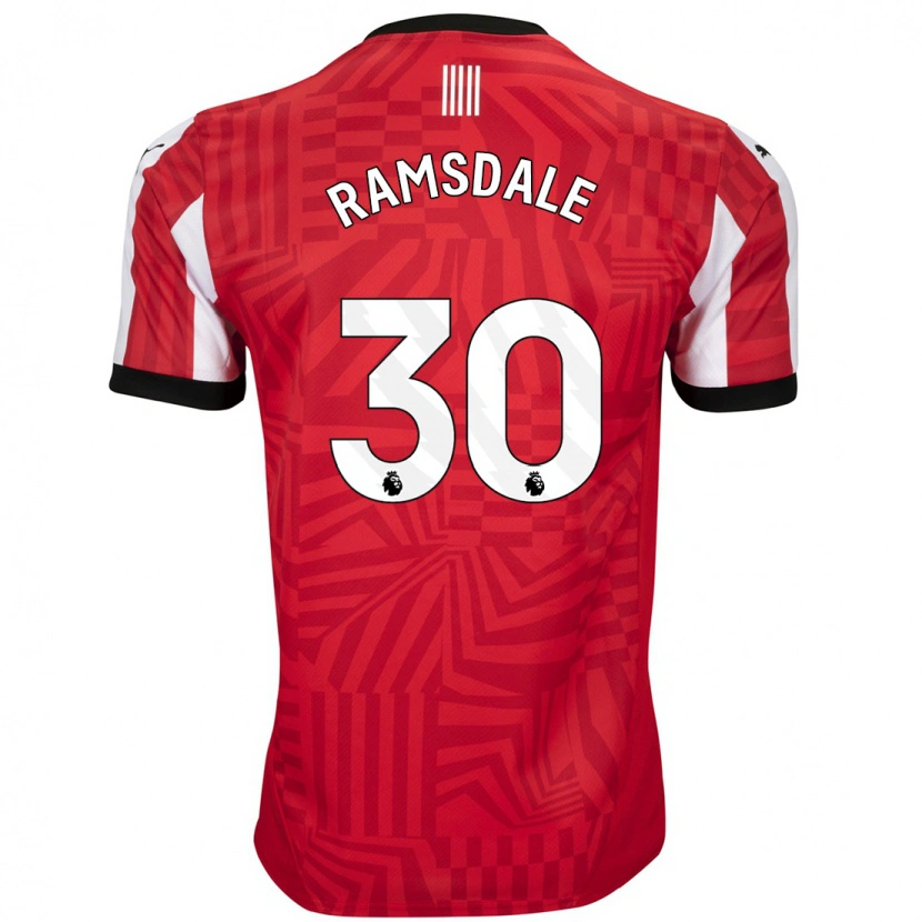 Danxen Män Aaron Ramsdale #30 Röd Vit Hemmatröja Matchtröjor 2024/25 Tröjor T-Tröja