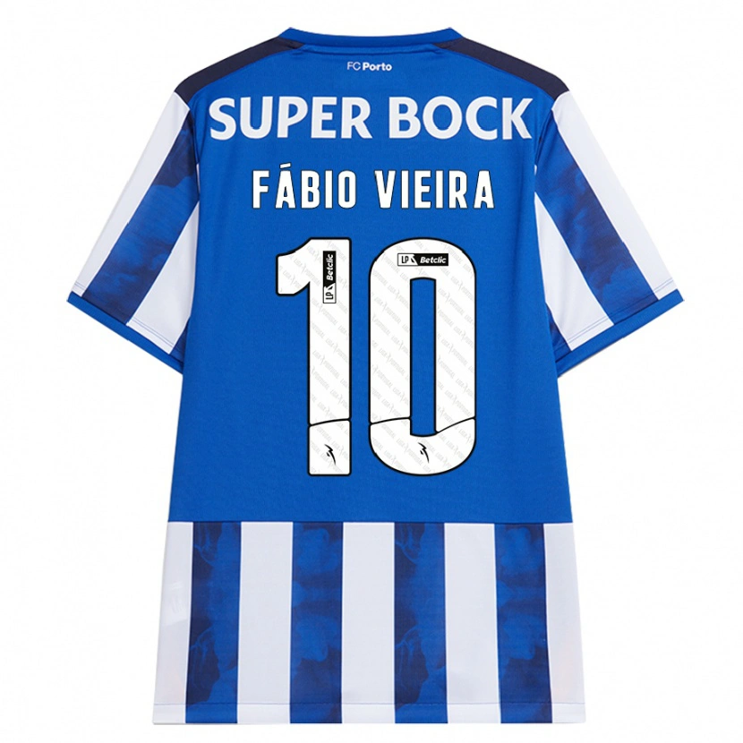 Danxen Män Fábio Vieira #10 Blå Vit Hemmatröja Matchtröjor 2024/25 Tröjor T-Tröja