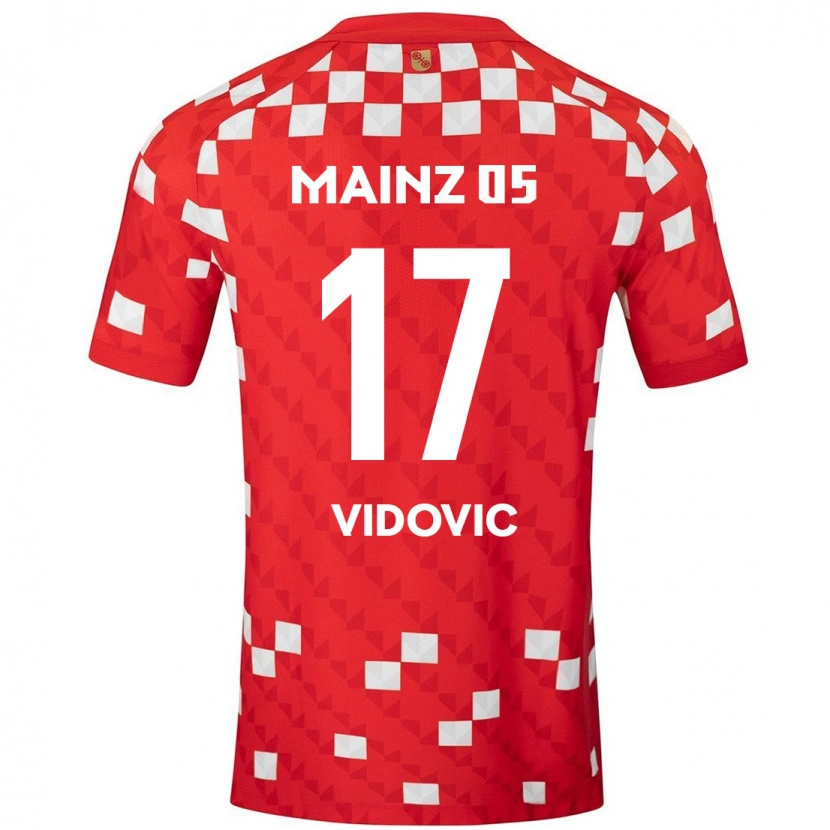 Danxen Män Gabriel Vidovic #17 Vit Röd Hemmatröja Matchtröjor 2024/25 Tröjor T-Tröja