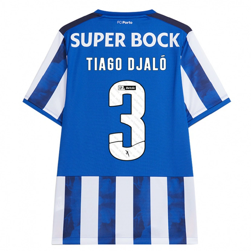 Danxen Män Tiago Djaló #3 Blå Vit Hemmatröja Matchtröjor 2024/25 Tröjor T-Tröja