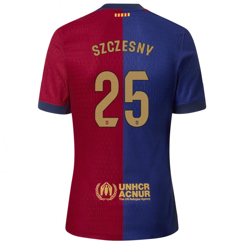 Danxen Män Wojciech Szczesny #25 Blå Röd Hemmatröja Matchtröjor 2024/25 Tröjor T-Tröja