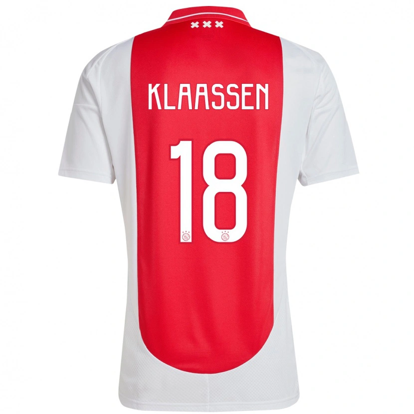 Danxen Män Davy Klaassen #18 Röd Vit Hemmatröja Matchtröjor 2024/25 Tröjor T-Tröja