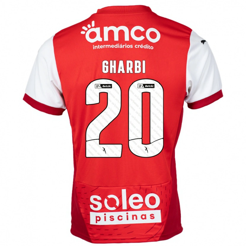 Danxen Män Ismaël Gharbi #20 Röd Vit Hemmatröja Matchtröjor 2024/25 Tröjor T-Tröja