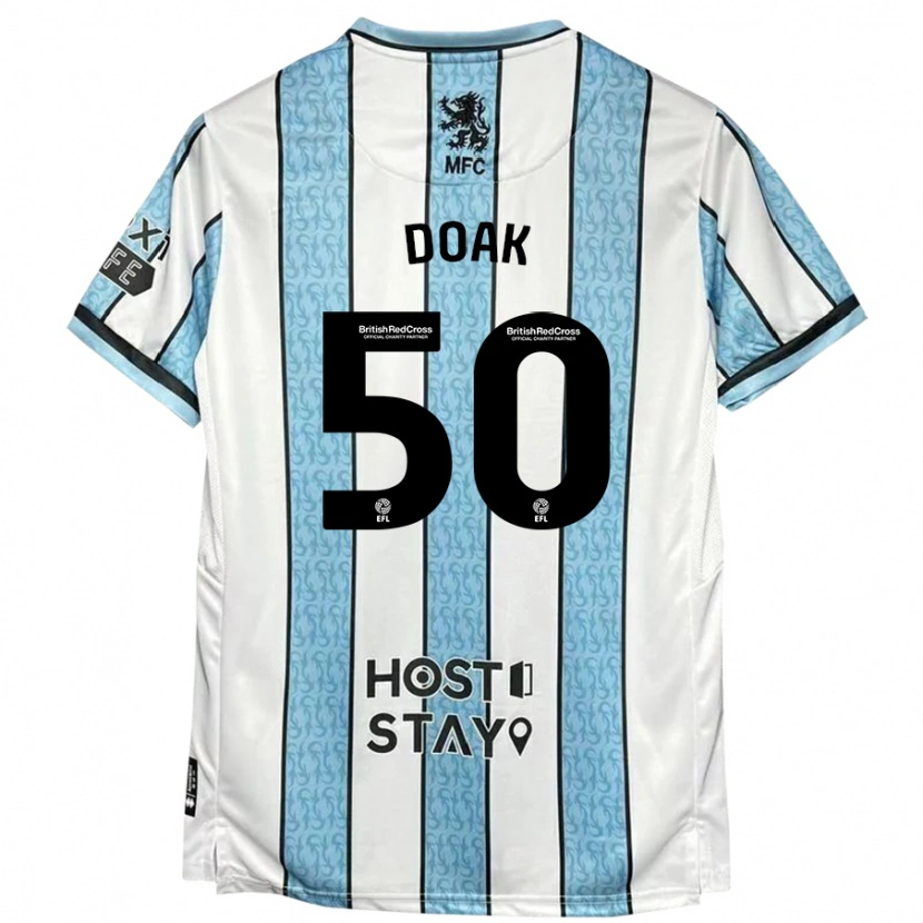 Danxen Män Ben Doak #50 Vit Blå Bortatröja Matchtröjor 2024/25 Tröjor T-Tröja