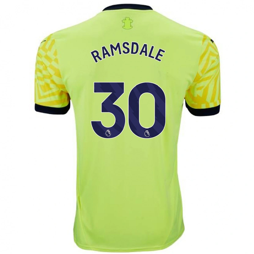 Danxen Män Aaron Ramsdale #30 Gul Bortatröja Matchtröjor 2024/25 Tröjor T-Tröja