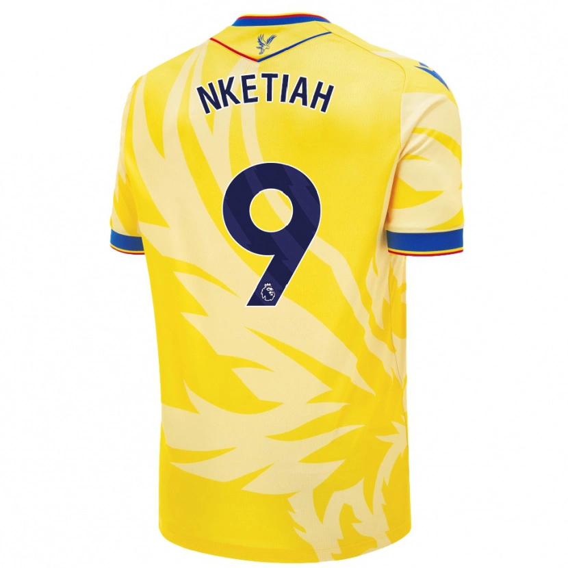 Danxen Män Eddie Nketiah #9 Gul Bortatröja Matchtröjor 2024/25 Tröjor T-Tröja