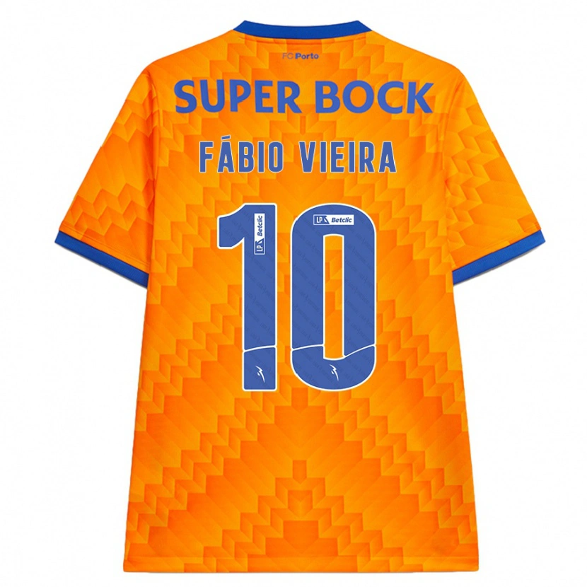 Danxen Män Fábio Vieira #10 Orange Bortatröja Matchtröjor 2024/25 Tröjor T-Tröja