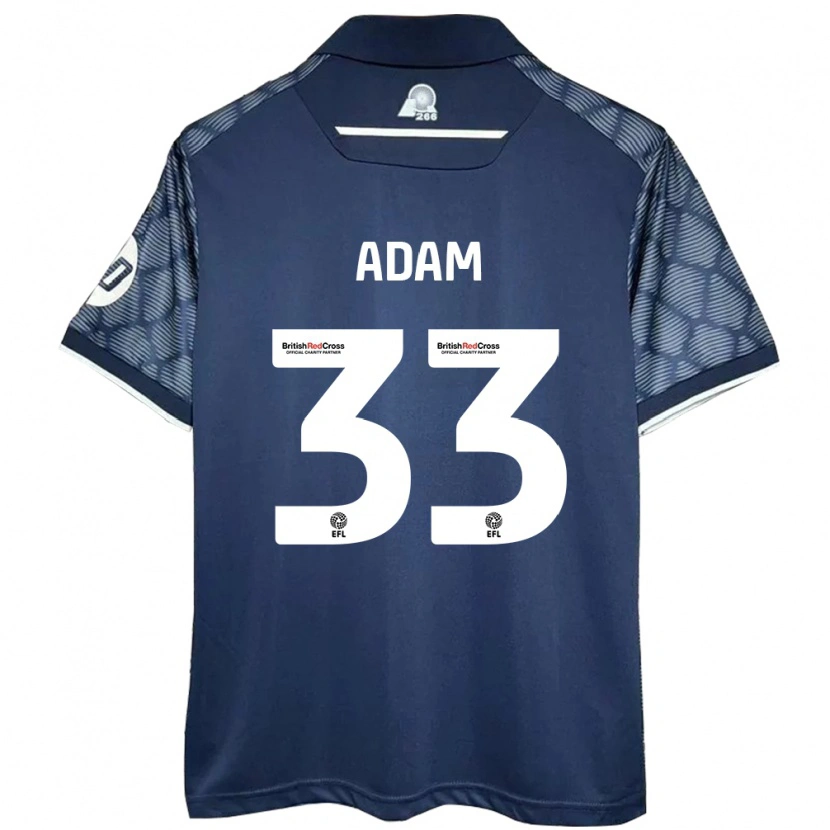 Danxen Män Josh Adam #33 Svart Bortatröja Matchtröjor 2024/25 Tröjor T-Tröja