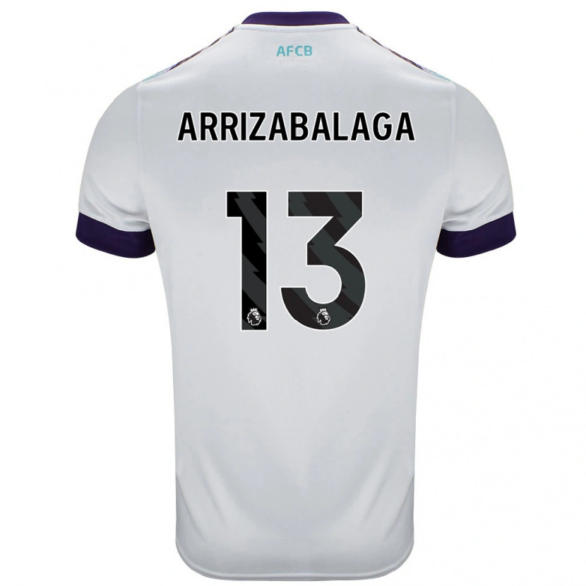 Danxen Män Kepa Arrizabalaga #13 Vit Grön Lila Bortatröja Matchtröjor 2024/25 Tröjor T-Tröja