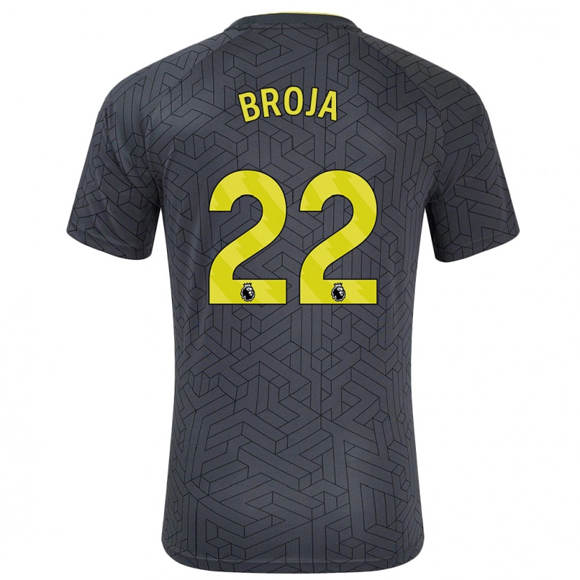 Danxen Män Armando Broja #22 Svart Gul Bortatröja Matchtröjor 2024/25 Tröjor T-Tröja