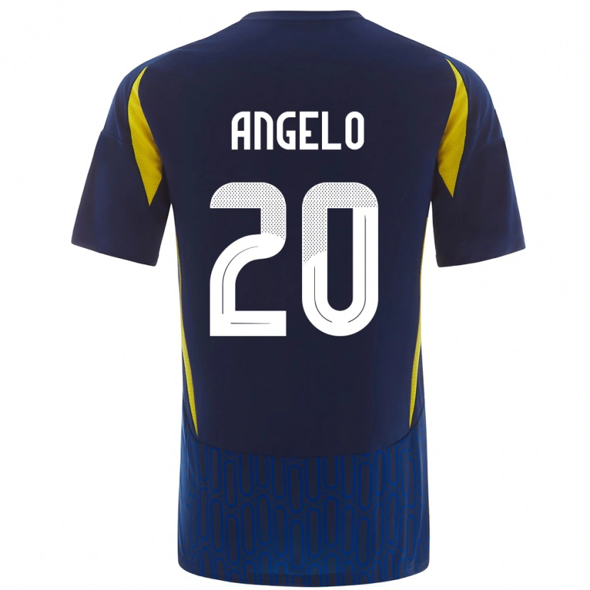 Danxen Män Ângelo #20 Blågul Bortatröja Matchtröjor 2024/25 Tröjor T-Tröja