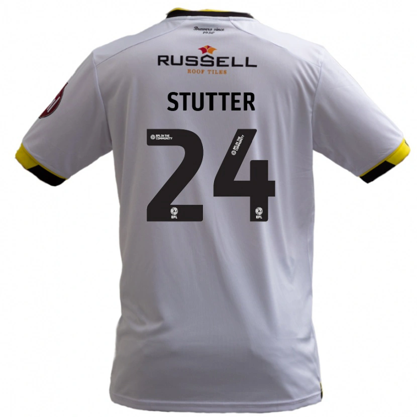 Danxen Män Ronnie Stutter #24 Vit Bortatröja Matchtröjor 2024/25 Tröjor T-Tröja