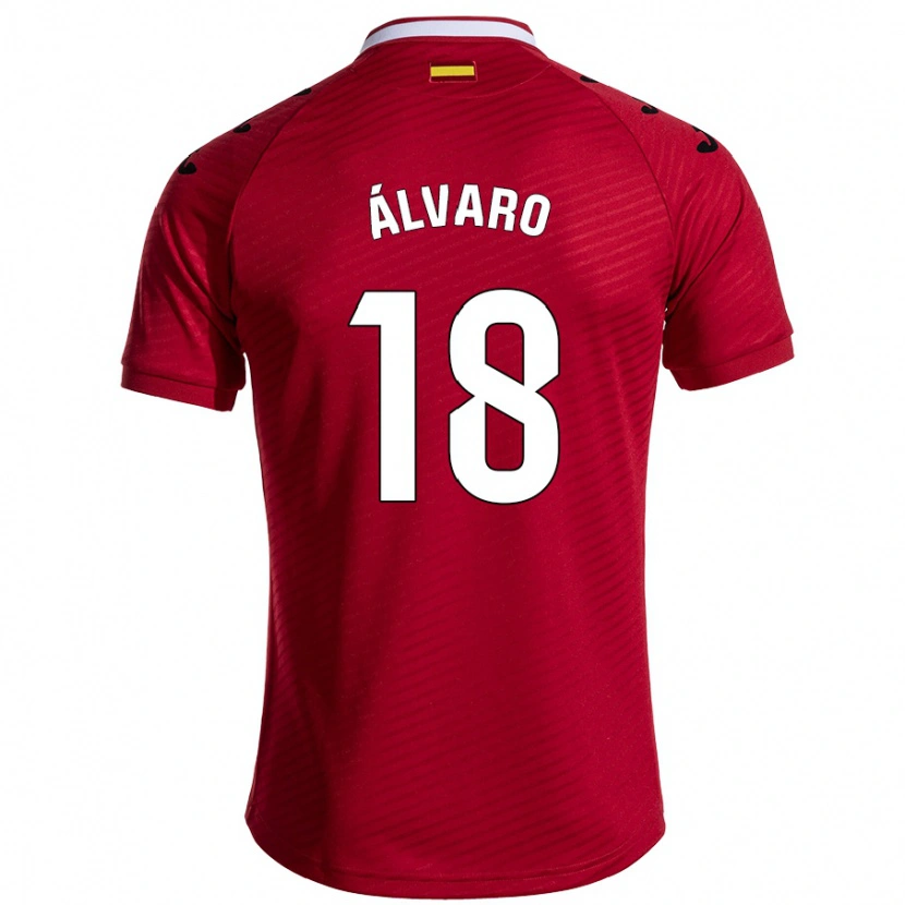 Danxen Män Álvaro Rodríguez #18 Mörkröd Bortatröja Matchtröjor 2024/25 Tröjor T-Tröja