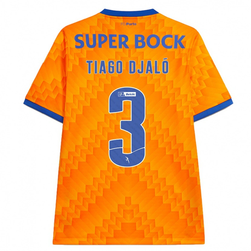 Danxen Män Tiago Djaló #3 Orange Bortatröja Matchtröjor 2024/25 Tröjor T-Tröja