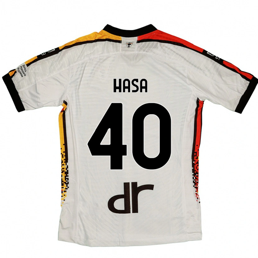 Danxen Män Luis Hasa #40 Vit Svart Bortatröja Matchtröjor 2024/25 Tröjor T-Tröja