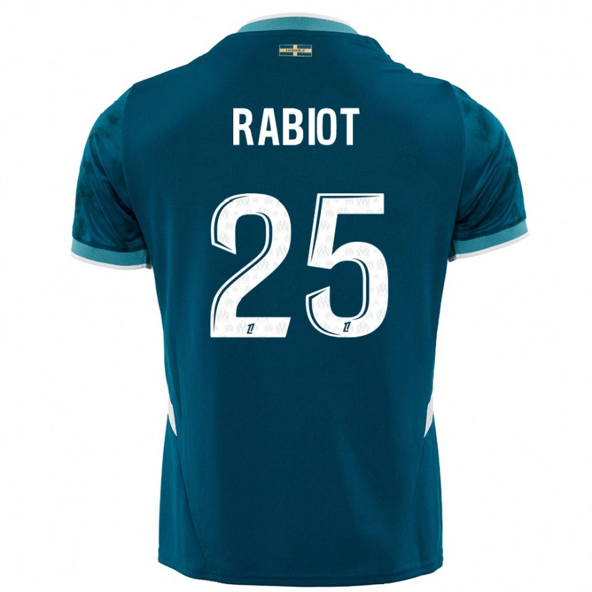 Danxen Män Adrien Rabiot #25 Turkosblå Bortatröja Matchtröjor 2024/25 Tröjor T-Tröja