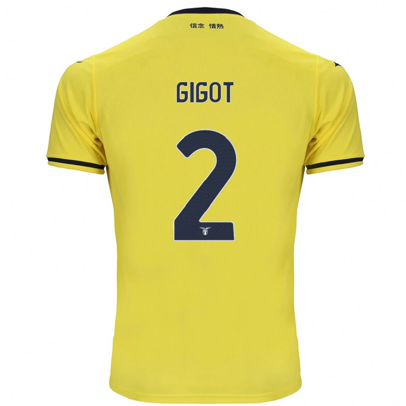 Danxen Män Samuel Gigot #2 Gul Bortatröja Matchtröjor 2024/25 Tröjor T-Tröja