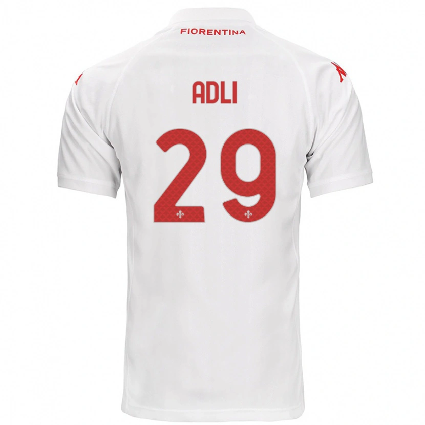 Danxen Män Yacine Adli #29 Vit Bortatröja Matchtröjor 2024/25 Tröjor T-Tröja