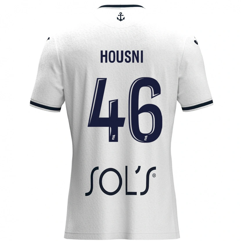 Danxen Män Ilyes Housni #46 Vit Mörkblå Bortatröja Matchtröjor 2024/25 Tröjor T-Tröja