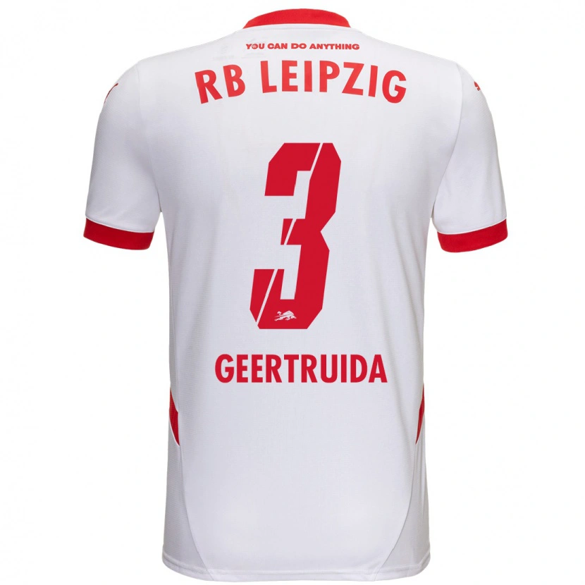 Danxen Män Lutsharel Geertruida #3 Vit Röd Hemmatröja Matchtröjor 2024/25 Tröjor T-Tröja