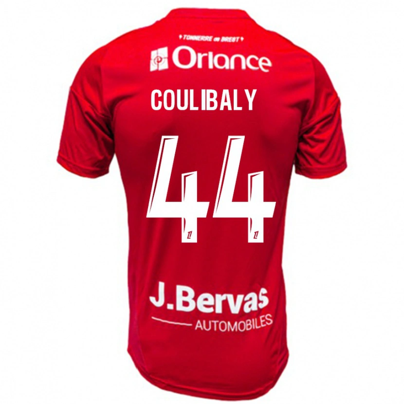 Danxen Män Soumaïla Coulibaly #44 Röd Vit Hemmatröja Matchtröjor 2024/25 Tröjor T-Tröja