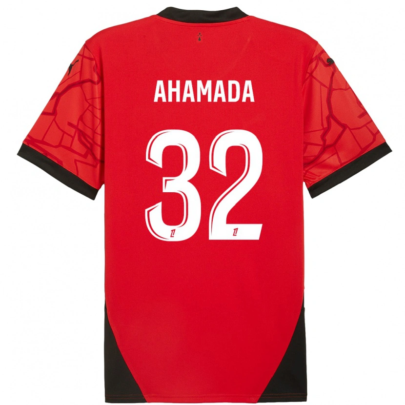 Danxen Män Naouirou Ahamada #32 Röd Svart Hemmatröja Matchtröjor 2024/25 Tröjor T-Tröja