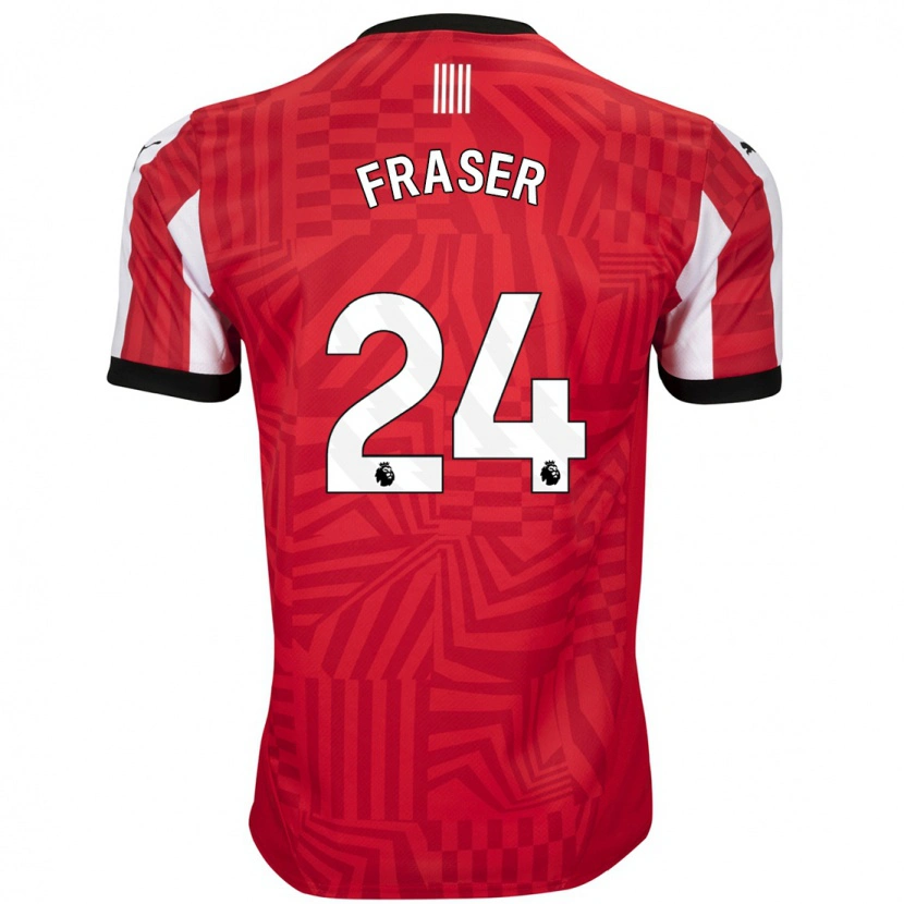 Danxen Män Ryan Fraser #24 Röd Vit Hemmatröja Matchtröjor 2024/25 Tröjor T-Tröja