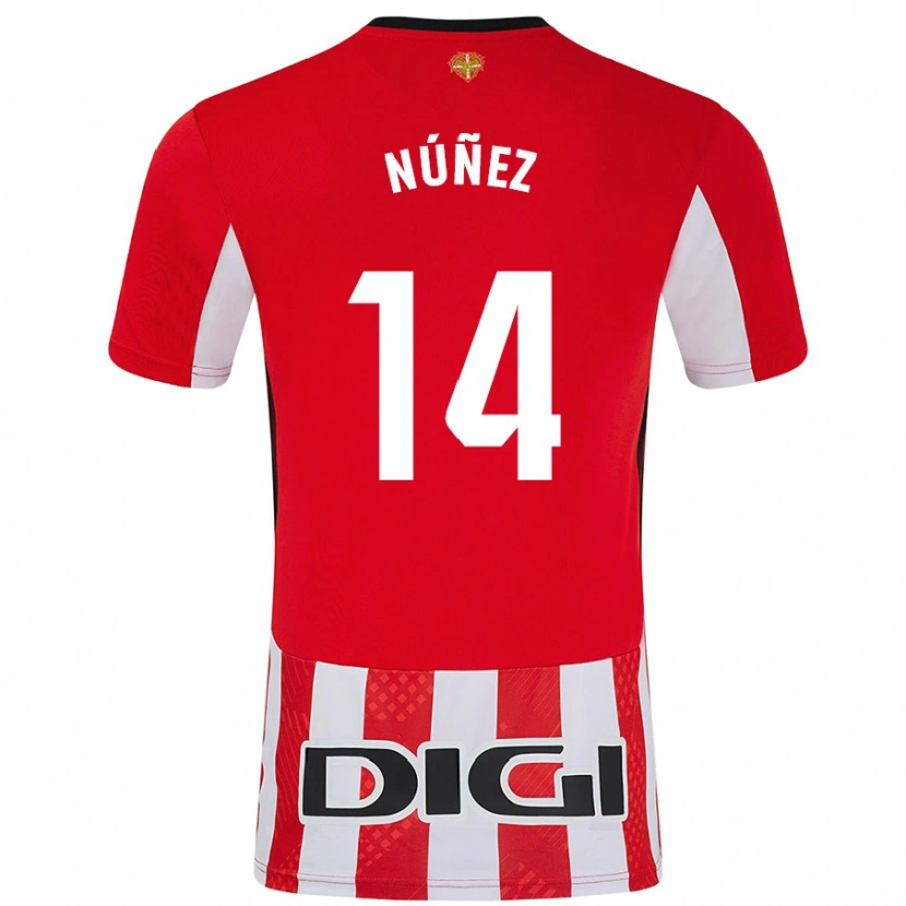 Danxen Män Unai Núñez #14 Röd Vit Hemmatröja Matchtröjor 2024/25 Tröjor T-Tröja