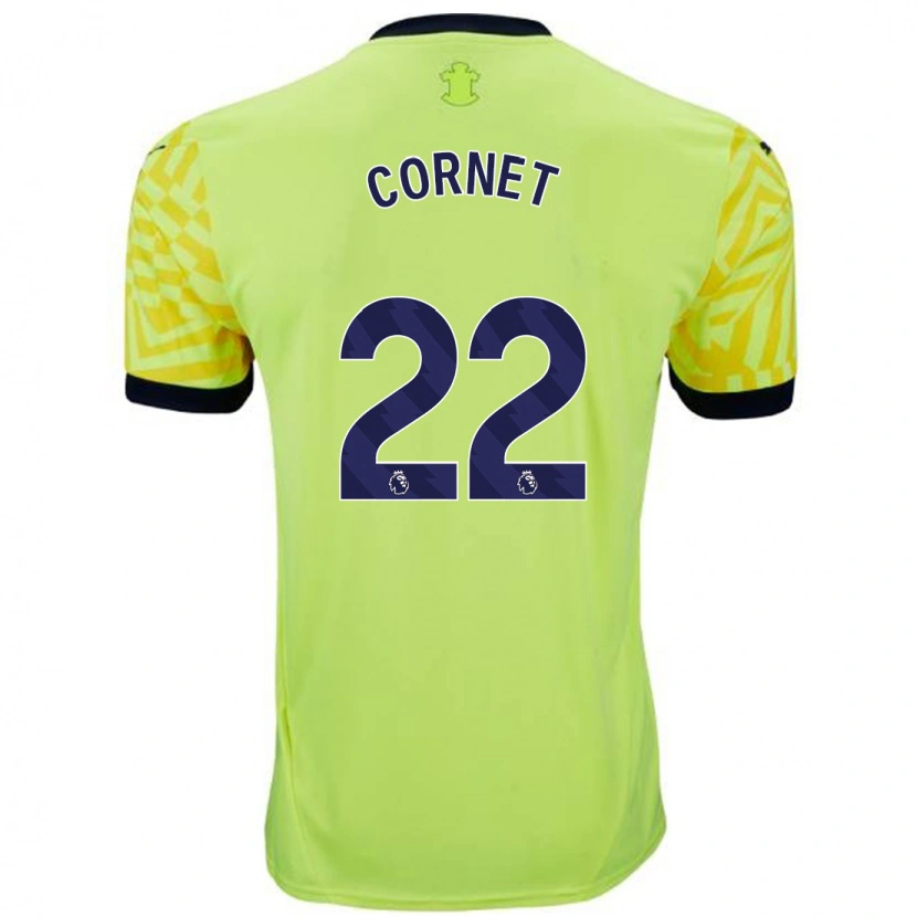 Danxen Män Maxwel Cornet #22 Gul Bortatröja Matchtröjor 2024/25 Tröjor T-Tröja