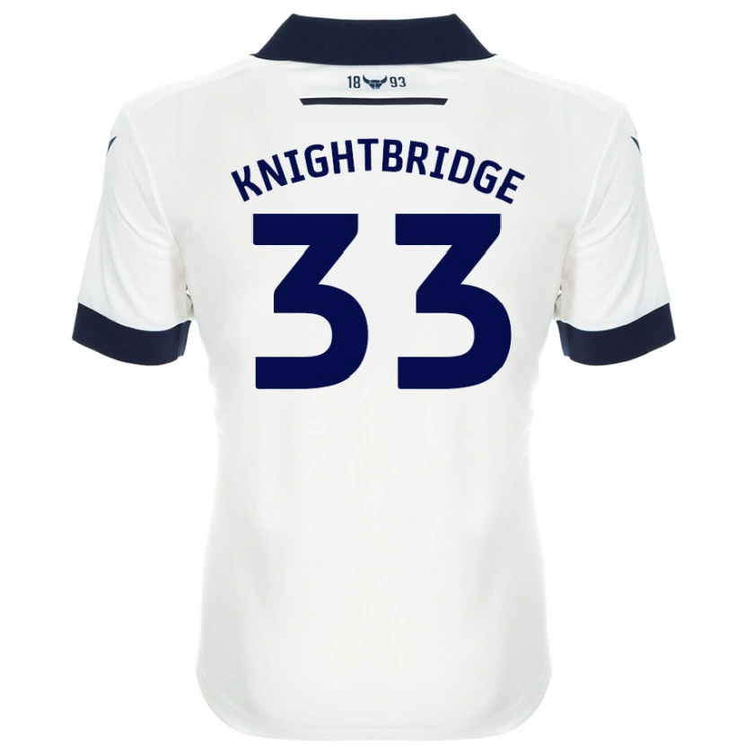 Danxen Män Jacob Knightbridge #33 Vit Marinblå Bortatröja Matchtröjor 2024/25 Tröjor T-Tröja