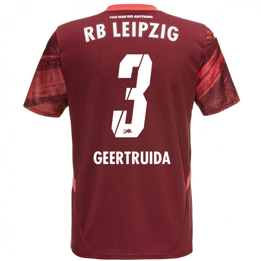 Danxen Män Lutsharel Geertruida #3 Bourgogne Bortatröja Matchtröjor 2024/25 Tröjor T-Tröja