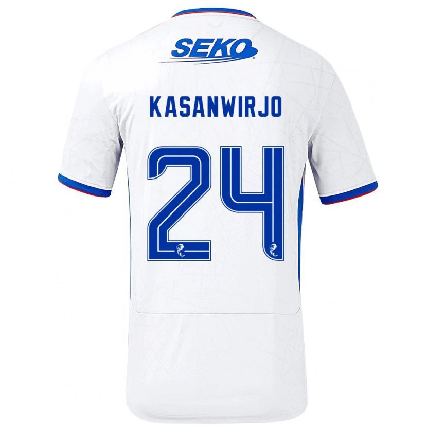 Danxen Män Neraysho Kasanwirjo #24 Vit Blå Bortatröja Matchtröjor 2024/25 Tröjor T-Tröja