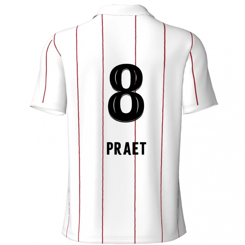 Danxen Män Dennis Praet #8 Vit Svart Bortatröja Matchtröjor 2024/25 Tröjor T-Tröja