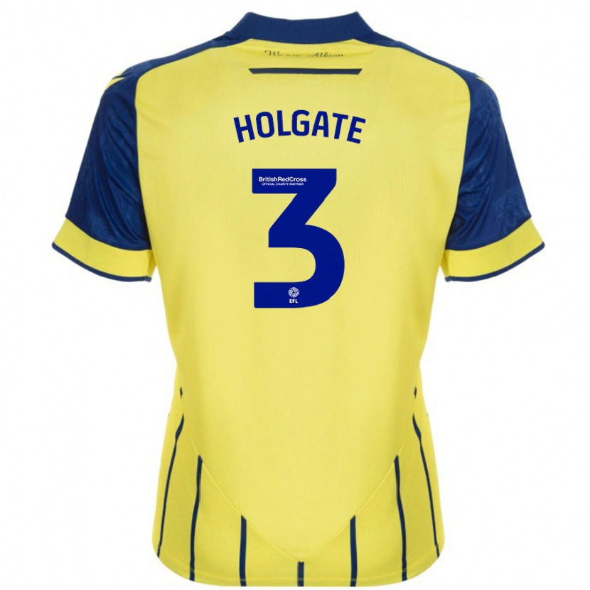 Danxen Män Mason Holgate #3 Gul Blå Bortatröja Matchtröjor 2024/25 Tröjor T-Tröja