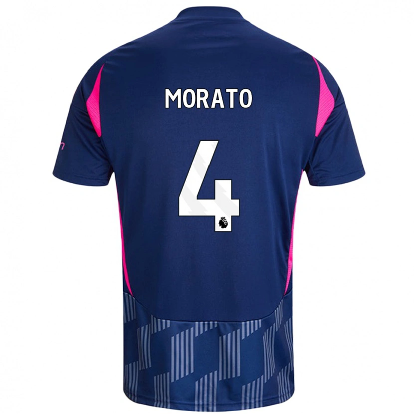 Danxen Män Morato #4 Kungsblå Rosa Bortatröja Matchtröjor 2024/25 Tröjor T-Tröja