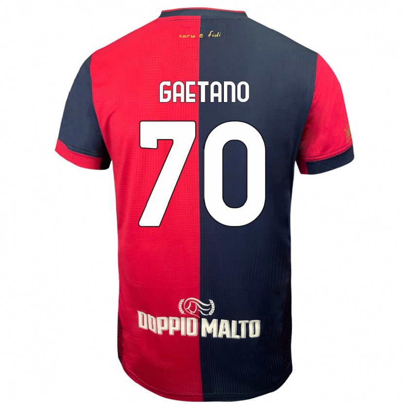 Danxen Män Gianluca Gaetano #70 Röd Mörkare Blå Hemmatröja Matchtröjor 2024/25 Tröjor T-Tröja