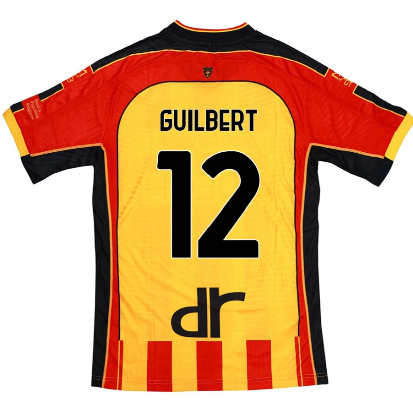 Danxen Män Frédéric Guilbert #12 Gul Röd Hemmatröja Matchtröjor 2024/25 Tröjor T-Tröja